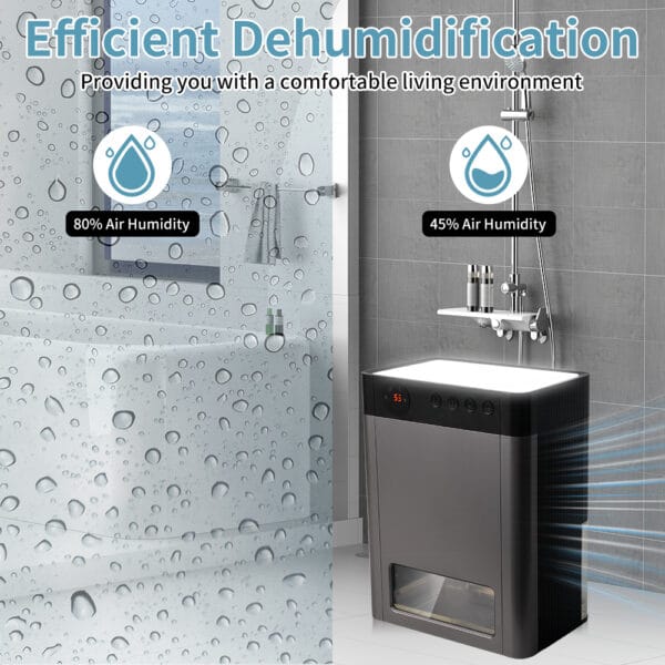 Household Digital LED Display Color Light Low Noise Warm Light Humidity display Timing Removable Water Tank Dehumidifier - Image 2