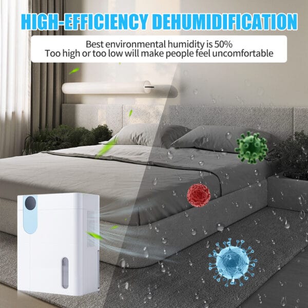 Household Small Semiconductor Portable Dehumidifier Color Light Low Noise Timing Removable Water Tank Dehumidifier - Image 6