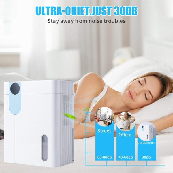 Household Small Semiconductor Portable Dehumidifier Color Light Low Noise Timing Removable Water Tank Dehumidifier - Image 3
