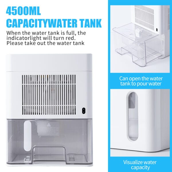 Household Small Semiconductor Portable Dehumidifier Color Light Low Noise Timing Removable Water Tank Dehumidifier - Image 8