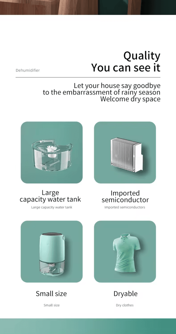 Household Air Drying Home Electric Air Purifier Professional Absorbent Kitchen Dehumidifier - Image 5